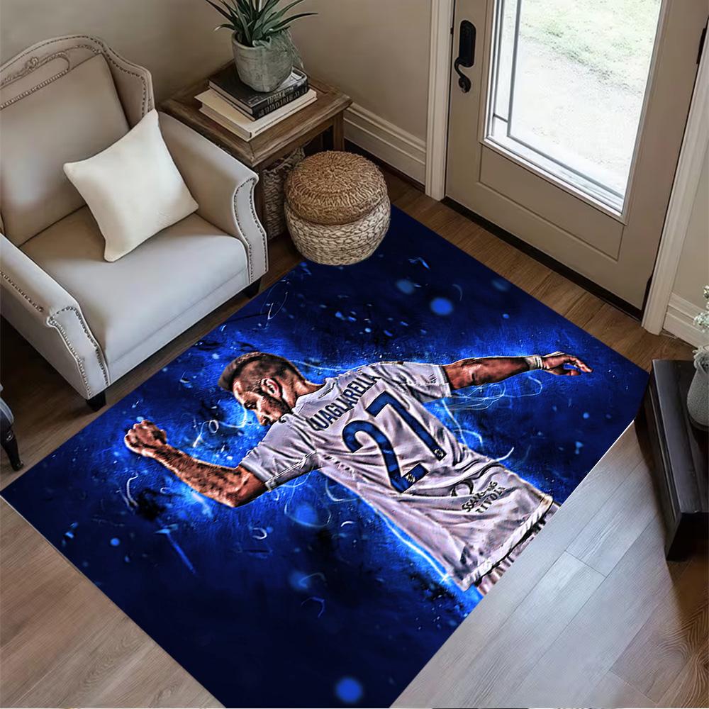 Sampdoria Player Celebration Floor Rug Office Rug Suitable for Bedrooms Playrooms Balcony Kitchen Anti-slip Rug Decorate Offices Best for Christmas