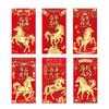 6Pcs/Set Horse Year Spring Festival Red Envelopes Traditional Red Pocket  Spring Festival