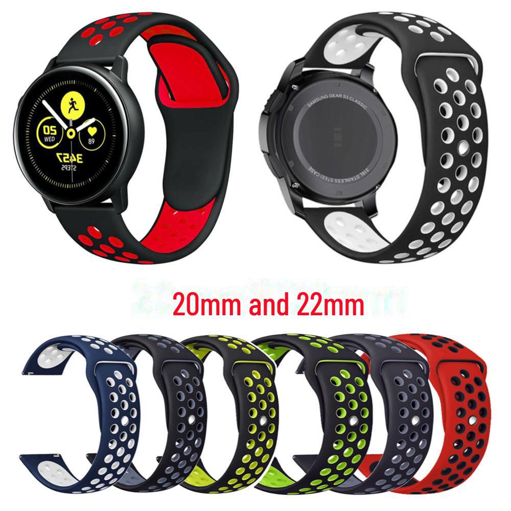 

«Двухцветный силиконовый ремешок для Huawei GT3, Samsung S4, Huami GT2pro, Honor Magic2, Xiaomi Watches» 22MM фиолетовый/чёрный