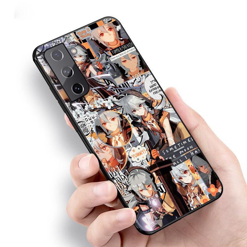 Genshin Impact Pentru Samsung Galaxy S22 S21 S20 FE Ultra Pro Lite S10 5G S10E S9 S8 S7 S6 Edge Plus Husă Telefon Negru