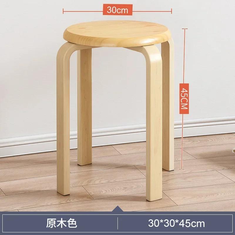 Moderne Hocker aus Gummi und Holz, praktischer, runder, stapelbarer Wohnzimmerhocker, kleiner Küchenstuhl für Zuhause/Restaurants/Hotels/Bars