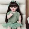 Reborn dziewczynka lalka pełny silikonowy korpus 55 CM 22 Cal realistyczne realistyczne księżniczka maluch Bebe zabawka z brązowymi długimi włosami