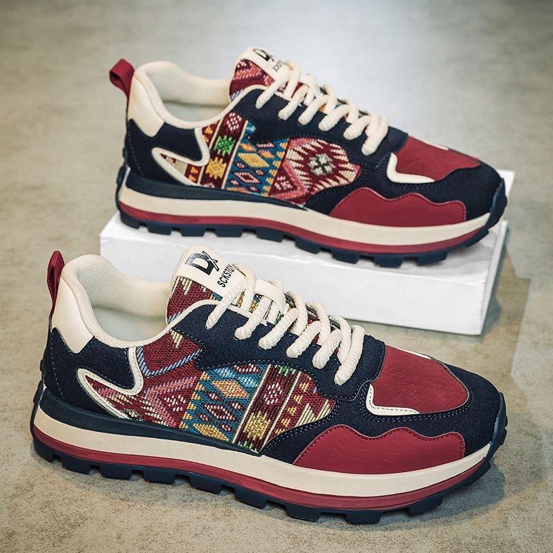 Fashion Versatile Printed Daddy Shoes Men's Shoes Spring Casual Shoes Embroidered Men's Sneakers Board Shoes