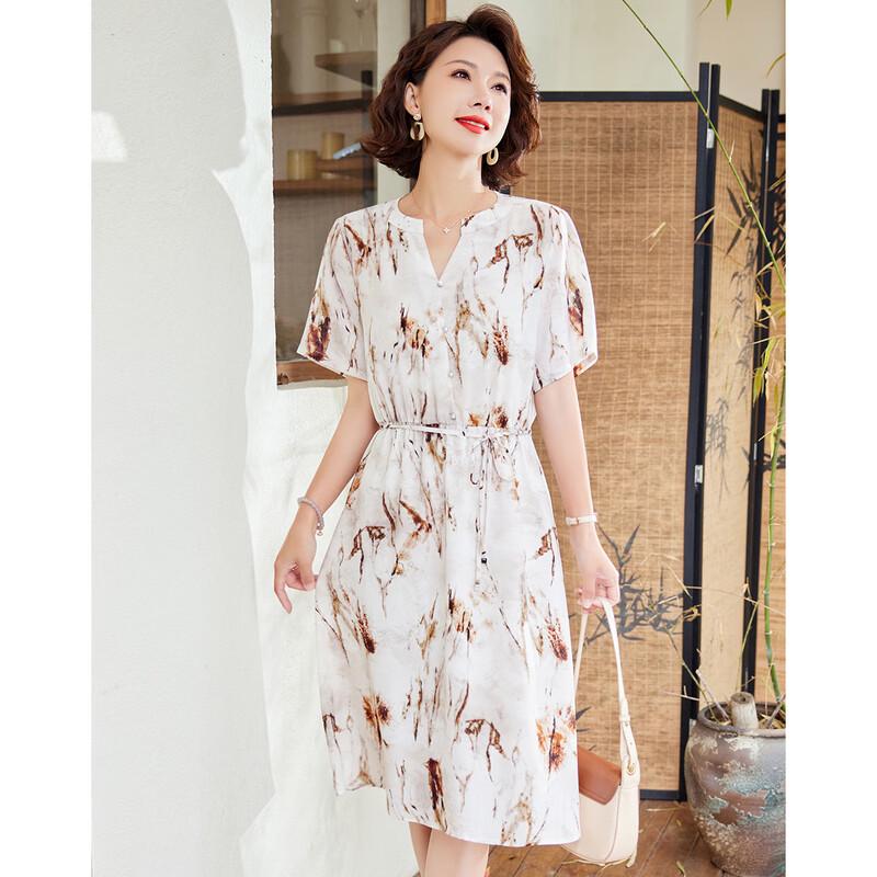 Pastel Women's Summer Elegant Printed V-Neck Midi Dress