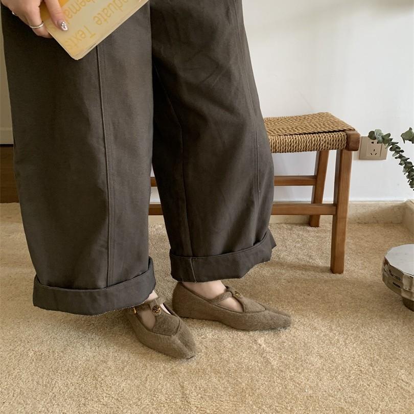 French low-heeled gray single shoes with skirt evening shoes women's shoes 2025 early autumn square head Mary Jane