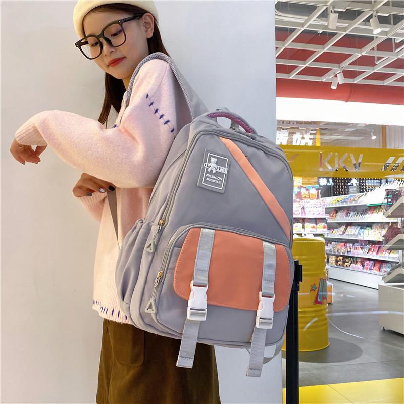 Korean version of Chinese college student schoolbag new trend fashion multi-compartment backpack Harajuku large-capacity backpack серый