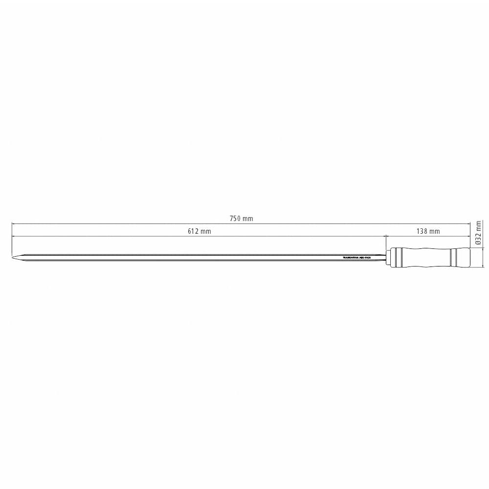 Tramontina Wooden Handle BBQ Skewer Single 75cm for Vegetables and Small Meat Made in Brazil TRAMONTINA (for Churrasco) Pieces, 26417/075