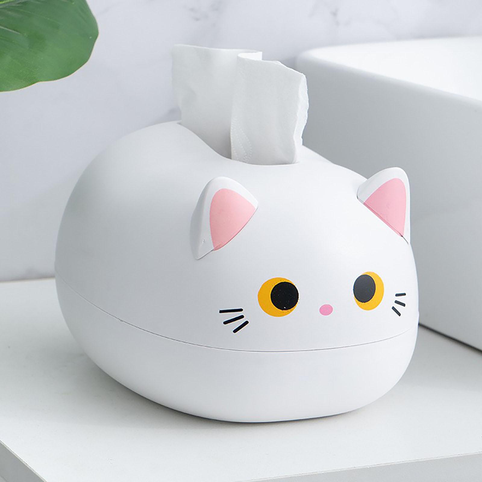 

Cat Tissue Box Cute Cat Napkin Box Kawaii Cat Tissue Holder Cat Cute Tissue Box For Car Home Bathroom Kitchen One Size белый