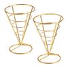 Ice Cream Cone Holders Stainless Steel French Fries Stands Food Cone Display Stand for Individual Waffle Pizza Charcuterie Restaurant Party Supplies