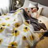 Double Sided Printed Autumn Winter Blankets for Bed Soft Warm Encrypted Flocking Raschel Blanket Skin Friendly Weighted Blanket