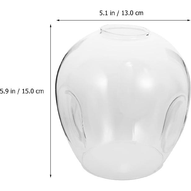 Glass Lamp Shade Lamp Cover Transparent Light Shade Round Globe Lamp Shade Lighting Fixture Replacement for Ceiling Light Bedside Table Lamp Standing