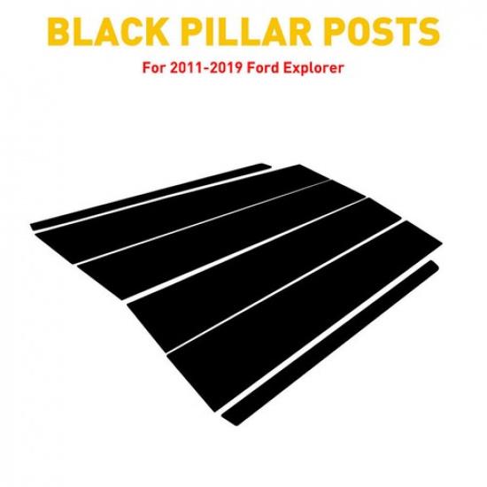 For Ford Explorer 2011-2017 2018  Black Pillar Post Window Door Cover Trim