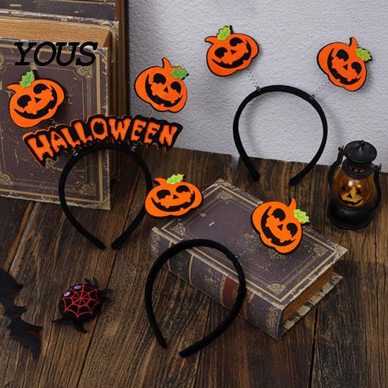 Holiday Party Hair Accessories Halloween Pumpkin Headband for Adults Kids, Orange Felt Non Woven Fabric Headpiece Headpiece, No Slip Cosplay