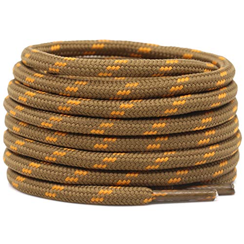 2 Pairs Work Boots Shoe Laces Diameter 4.5mm Heavy Duty Hiking Shoelaces for Men Women Round German Training Shoelace