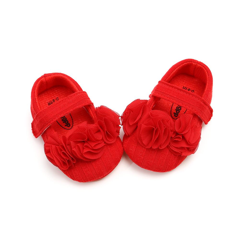 MYGGPP Small Flower Woolen Baby Princess Shoes Baby Shoes Soft Soled Toddler Shoes