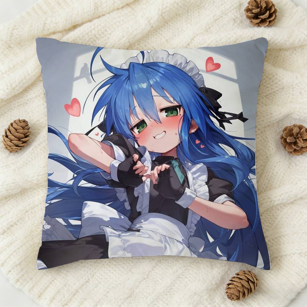 Cute I-Izumi K-Konata Double-Sided Printed Square Decorative Cushion Cover For Sofa Living Room Home Decor