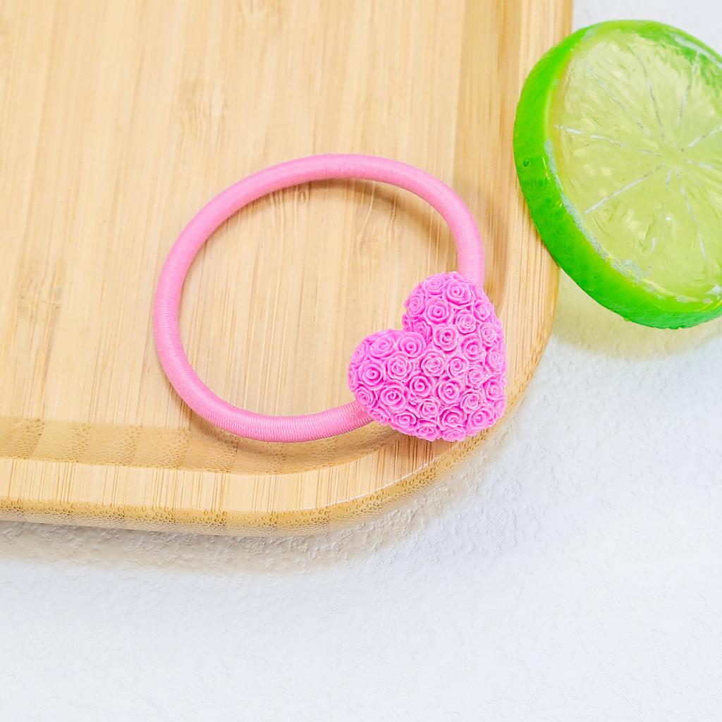 Cute Girls Elastic Hair Ties Heart Hairbands Ponytail Holder Headbands Kids Floral Hair Ties Scrunchies Women Hair Accessories
