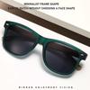Retro Wood Grain Spring Leg Sunglasses for Men Square Mirror Lens UV Protctive Sun Glasses Outdoor Driving Goggle Shades Eyewear