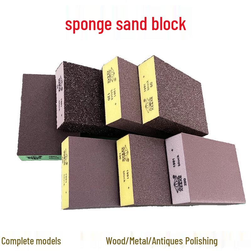 Jie Meng Zhe 4-Sided Sponge Sanding Block, 60/120 Grit, Gray (10-Pack)