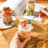 Oat Sealed Glass Jar with Lid, Portable Breakfast Cup, Milkshake Yogurt Cereal Cup