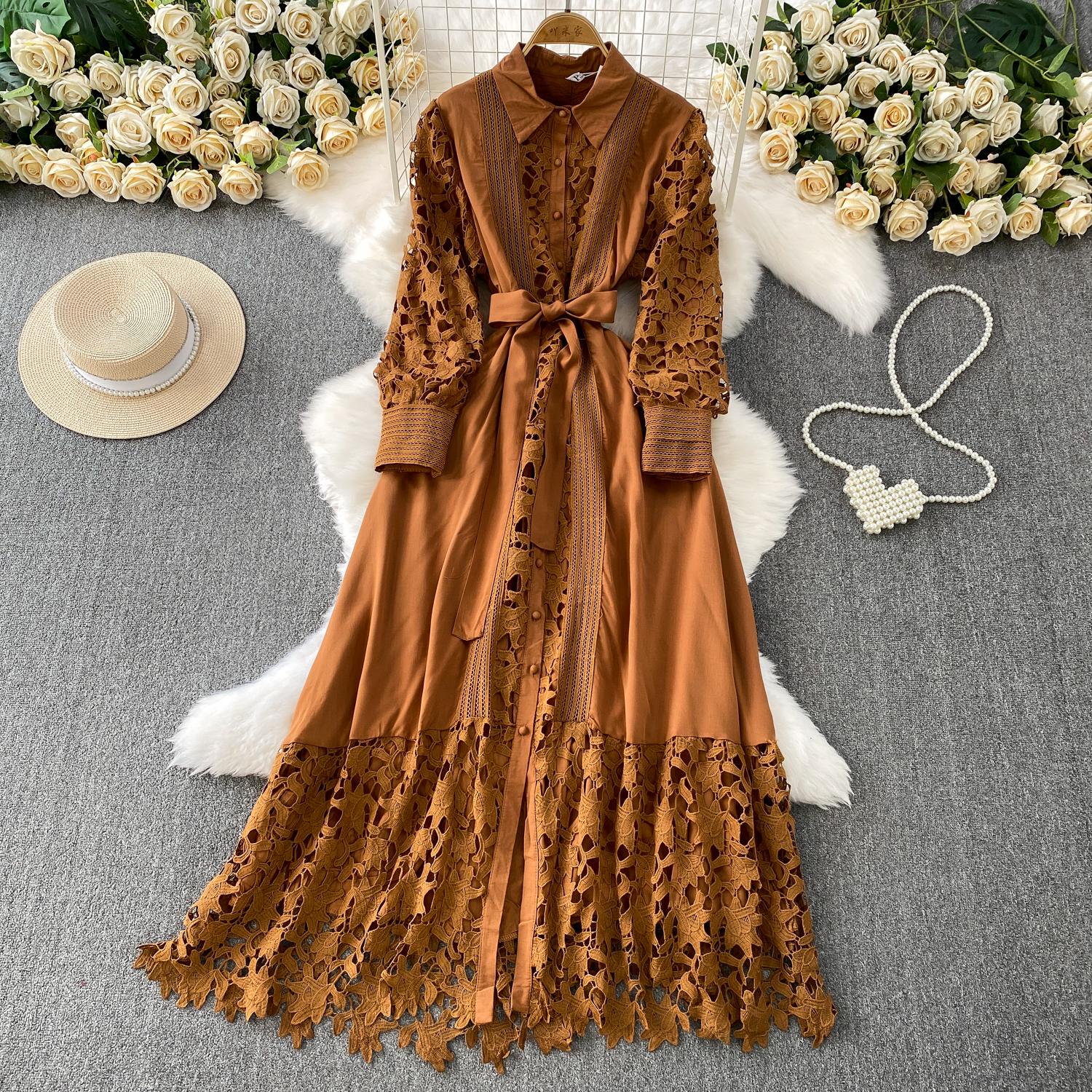 

Французский шик Однобортное кружевное приталенное платье феи Летние пляжные платья с акцентом на талии Женская одежда One Size оранжевый