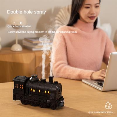 Humidificateurs de train Diffuseur d'aromathérapie de train à brume fraîche Humidificateurs d'air Diffuseurs d'huile Rétro avec télécommande Prise UK