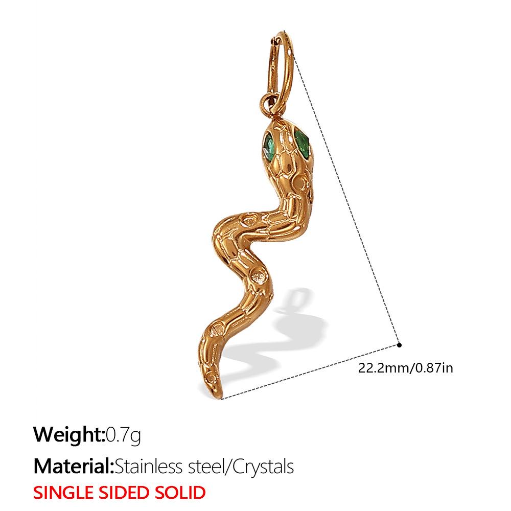 Hot Sale Round Pendant Stainless Steel Plated 18K Gold Snake Crystal Design Necklace Bracelet Accessories