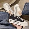 Korean Version Muffin Sole High Heel Little White Shoes Casual Heightening Baseplate Shoes Ins Low Top Women's Shoes Casual Style