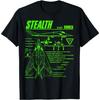Stealth Fighter Jet Blueprint Graphic Tshirt Men Casual Cotton Short Sleeve Crew Neck Tee