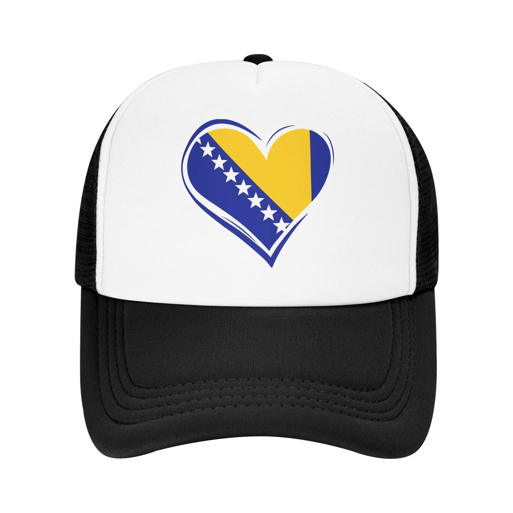 Bosnia and Herzegovina Flag Mesh Baseball Caps Adult Outdoor Trucker Worker Cap  Hat Breathable Summer Trucker Cap