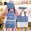 Schoolbag Student Color Matching Backpack Cute Cartoon Middle and High School Campus Style School Bag Large Capacity Four-piece Set Backpack
