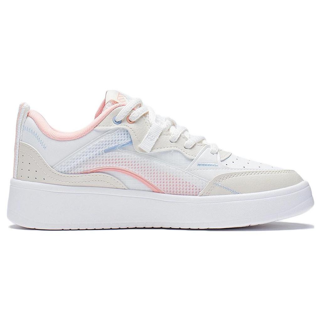 Li Ning Casual Slip Resistant Durable Lightweight Low Top Skate Shoes Women Sneakers White AGCS086-1
