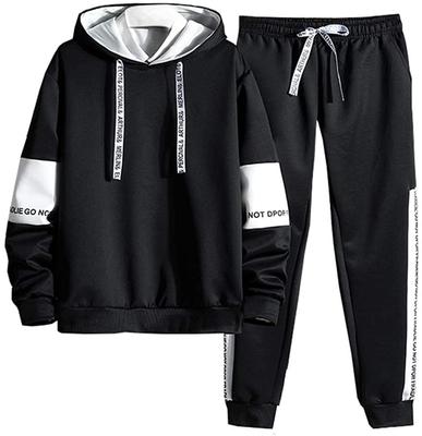 Sweatshirt und Hoodie Set für Herren und Perfekt für und Einfarbige Lässige Oberbekleidung mit Hose in Schwarz Damen, Training, Sport, Laufen, (hei-L)