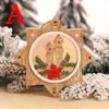 Christmas Tree Wooden Glowing Ornament Star Round Shape LED Light Decoration Luminous Santa Snowman