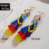 Rice Bead Skull Drop Earring Tassel Ear Jewelry Accessories Fashion Halloween Earrings  Party
