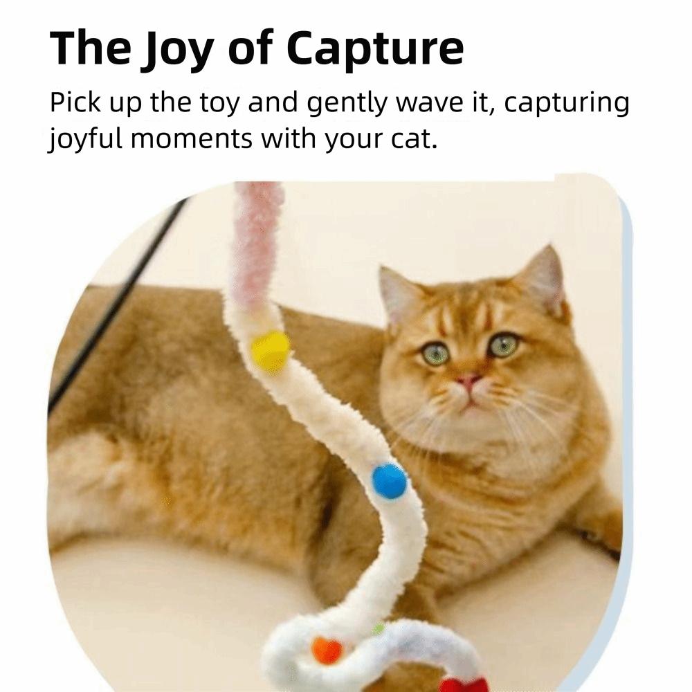 Bunte Katzenangel Plüsch Interaktives Spielzeug Raupe Haustierbedarf Outdoor-Spaß