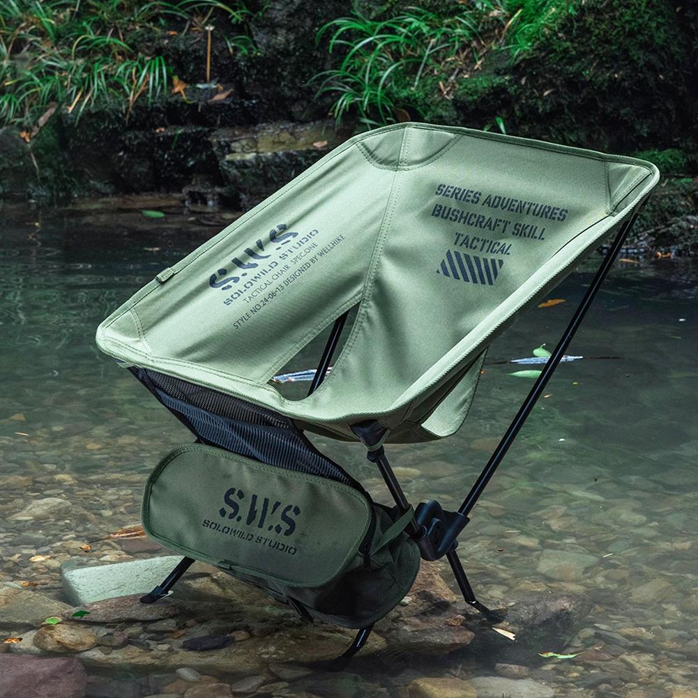 Afneembare Outdoor Campingstoelen Opvouwbare Maanstoel Ultralicht Reis Wandel Picknick Stoel Draagbare Strand Visserij Ontspan Stoel