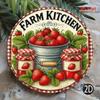 Vintage 8x8 Inch Strawberry Jam Tin Sign Retro Farmhouse Rustic Metal Plaque for Kitchen Wall Art Decor