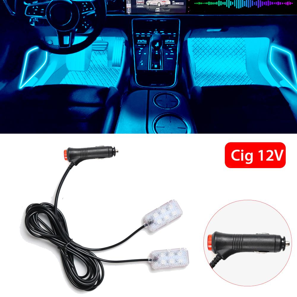 Car Neon Light Foot Light LED Interior Decoration Backlight Cigarette Lighter USB Atmosphere Lamp Auto Decorative Accessories