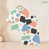 Women Plus Size Multicolor Printed Round Neck Flared Half Sleeve Top Long Pants Two Piece Set