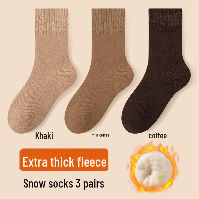 "Women's Plush Winter Socks - Velvet, Thick, Warm Mid-Tube Home & Sleep Socks"