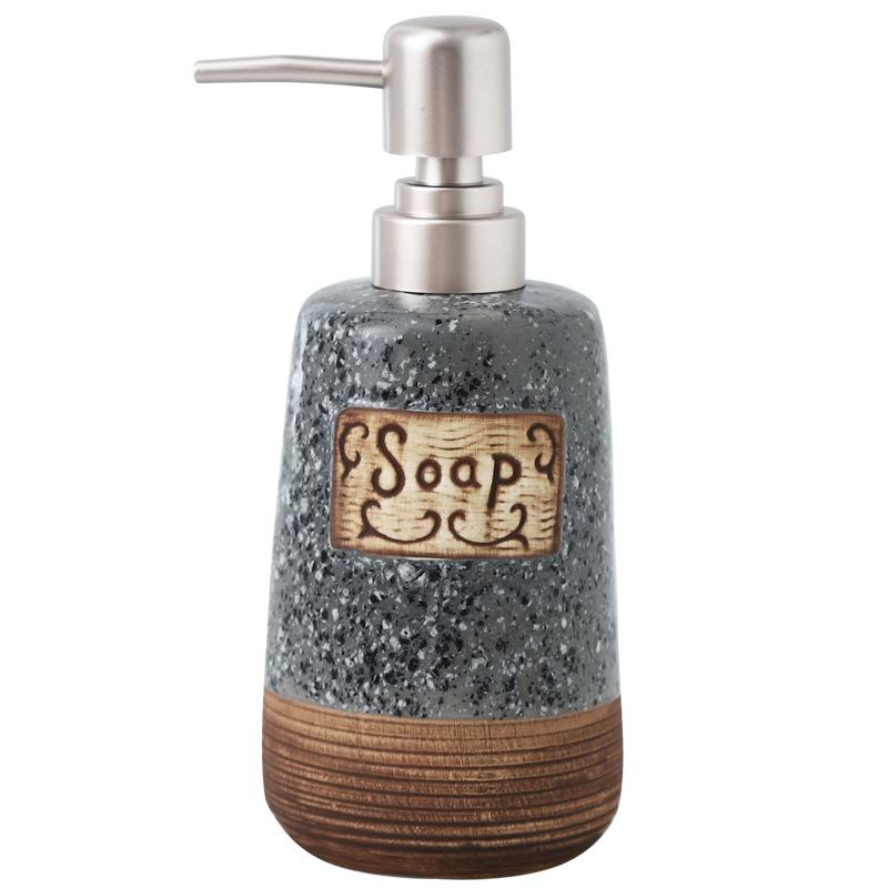 Keramik Seifenspender Pumpflasche für Shampoo Lotion Nachfüllbarer Flüssigkeitsbehälter