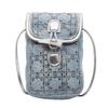 Summer fashion mobile phone bag women's small satchel 2025 new sticker diamond denim small square bag niche shoulder messenger bag
