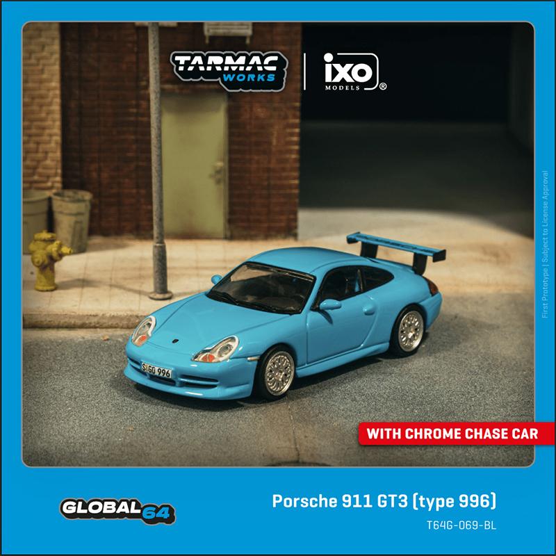 

TW 1:64 Porsche 911 GT3 Type 996 Light Blue Diecast Car Model Collection Toys Tarmac Works