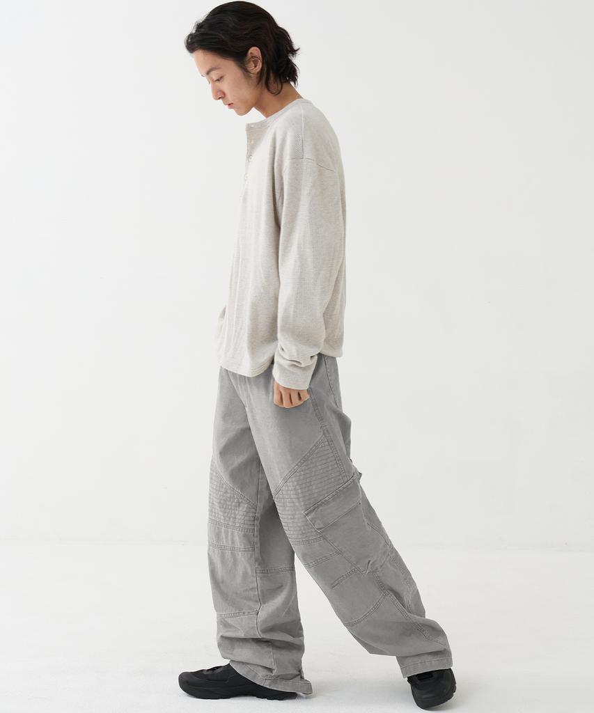 KNOUUN Washed Biker Cargo Pants (Gray)