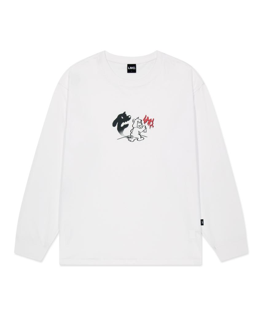 LMC Sketch Bear Long Slv Tee White