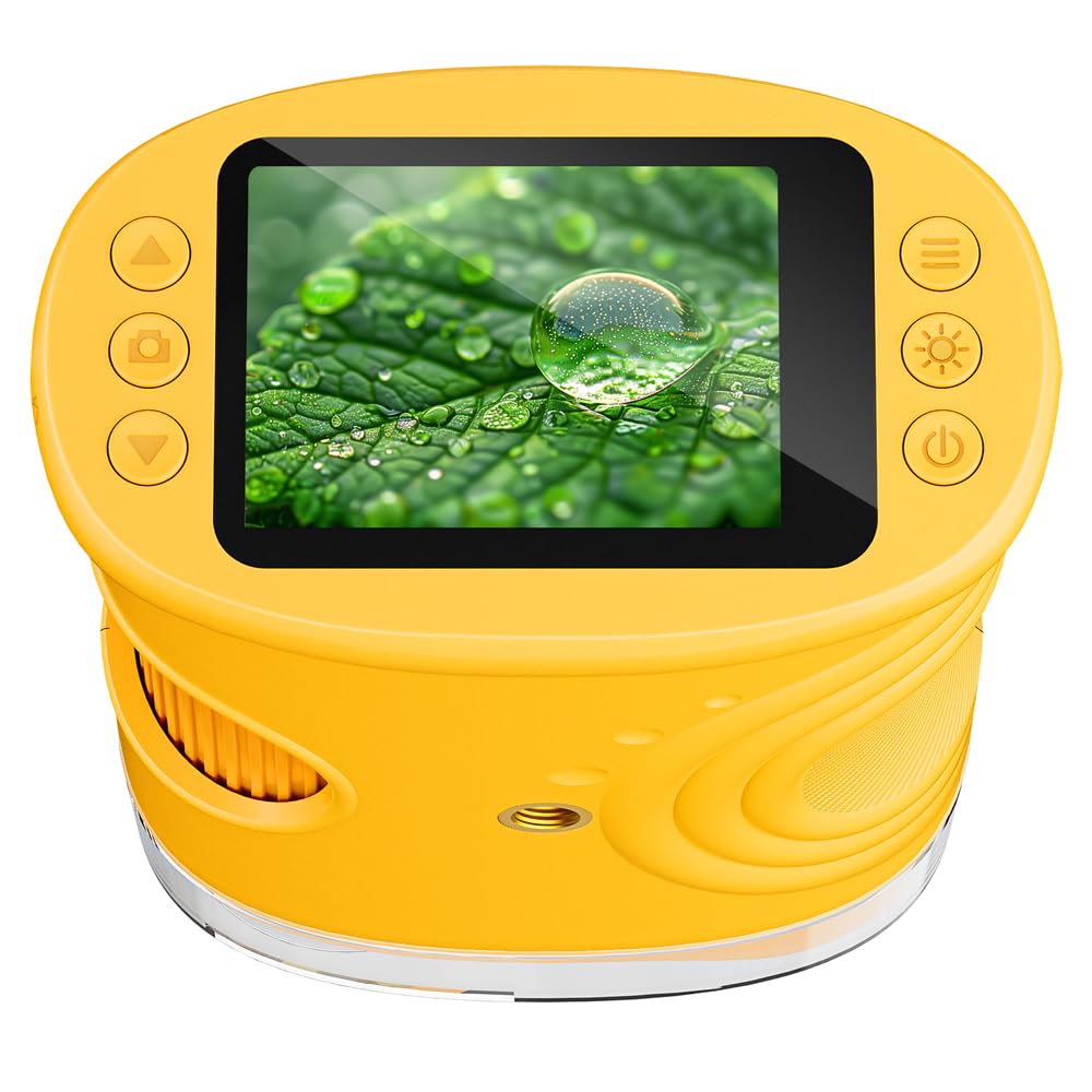 Temodu Kids Screen Educational Science Rechargeable Mini Portable Digital Microscope with 4x Perfect for Birthdays and Christmas Gifts Microscope,