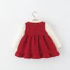 Baby Girl 2-Piece Set Red Rabbit Bow Dress Long Sleeve Top Toddler Cute Princess Outfit