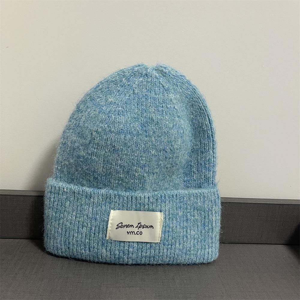 Kleiner Standard-Wollhut Damen warm schlicht retro Herbst und Winter kältefest Schlupfmütze modifiziert die Gesichtsform und zeigt ein kleines Gesicht