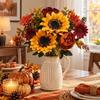 Autumn Theme Artificial Sunflowers Sunflower & Daisy Mix Fake Flower Decor  Hotel Decor